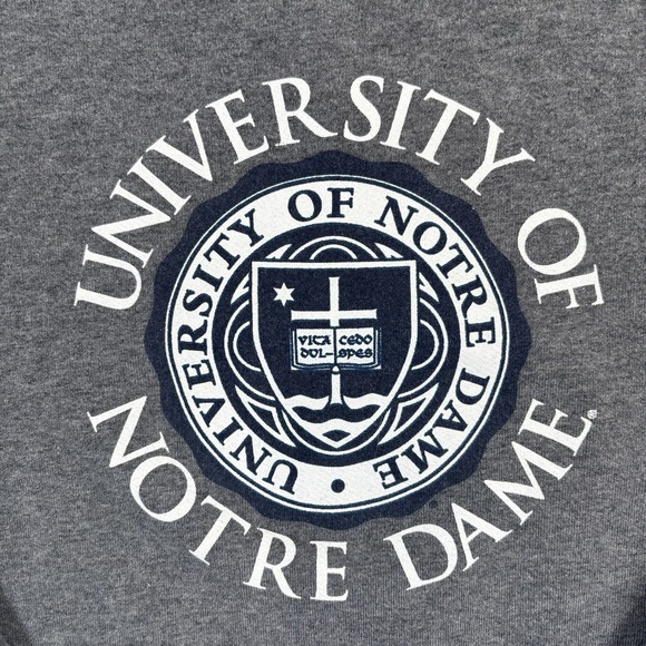Notre Dame Sweatshirt Womens XL Gray NCAA Football Champion Fighting Irish - Picture 4 of 8